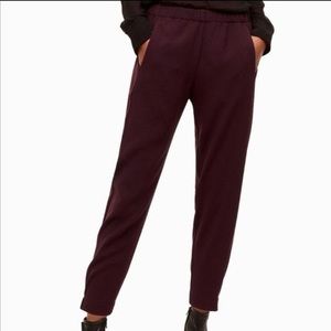 Aritzia Babaton Dexter Pants in Maroon Size Small